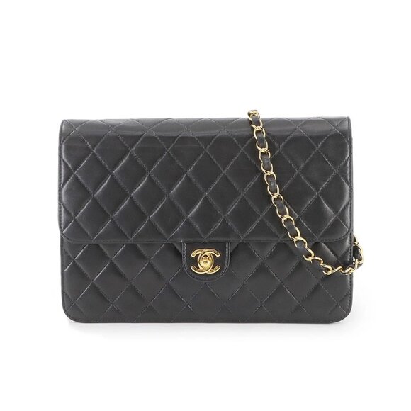 CHANEL Matelasse Chain Shoulder Bag Leather Black A03570 Vintage 90282123 - Picture 1 of 11